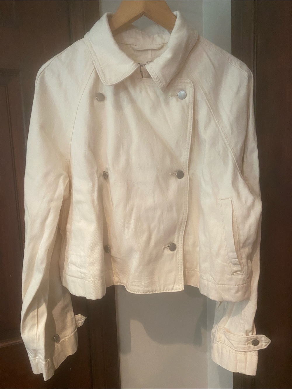 Universal Thread Cream Double-Breasted Denim Jacket